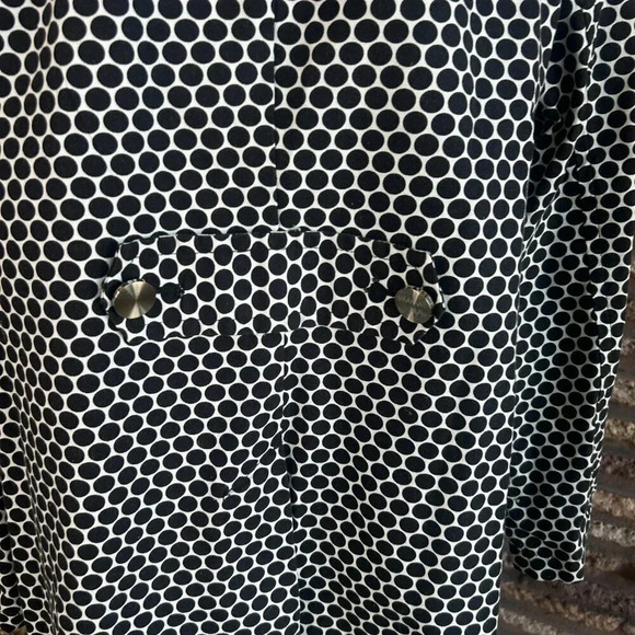 Charter Club Woman Navy Blue Polka Dot Casual Stretch Cotton Jacket Size 1X - Picture 3 of 10